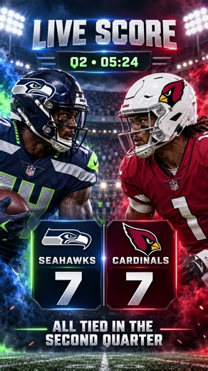 Seahawks vs Cardinals LIVE Score | Game Tied 7-7 in Q2 | NFL 2026