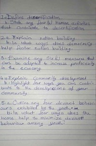 a. Define desertification.    b. State any four (4) human acti... | Filo