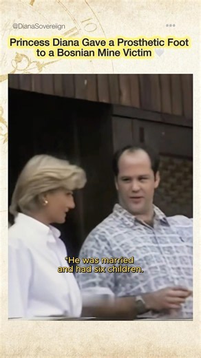 Princess Diana Gave a Prosthetic Foot to a Bosnian Mine Victim 🤍#PrincessDiana #Humanity