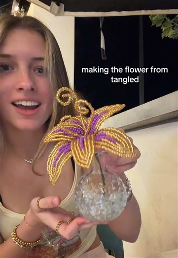 oh now THIS is my new favorite one #fyp #tangled #beadedflowers #rapunzel #craft