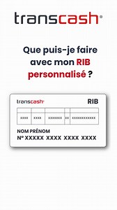Le RIB personnalisé à votre nom et prénom vous permet d'envoyer et recevoir de l'argent facilement :) | Transcash Mastercard