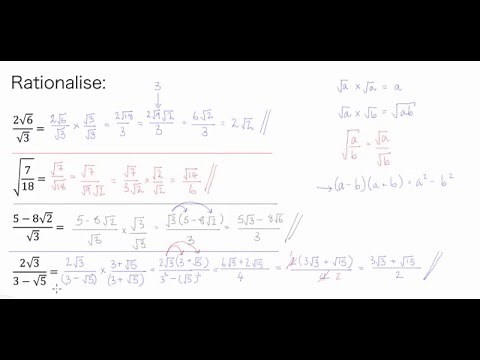 Rationalising Fractions Containing Surds