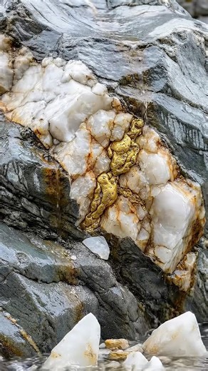 Gold Veins Hidden in Solid Rock🔥|Satisfying ASMR | Breaking Rocks to Reveal Natural Gold✨#goldrush