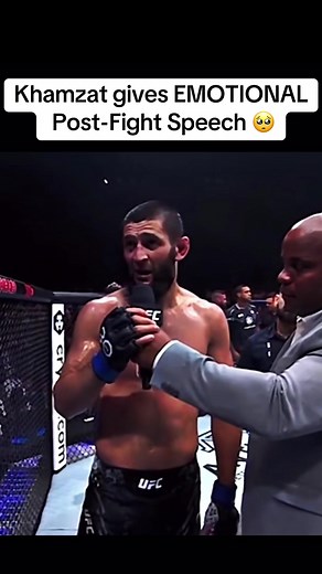 One of the most chilling post fight speeches you’ll ever hear. Khamzat talks about the unbearable pain of hearing his 3 month old child crying at home relative to the THOUSANDS of children who have been slaughtered in Gaza 🇵🇸 #khamzatchimaev #khamzat #ufc #mma #foryou #fypage