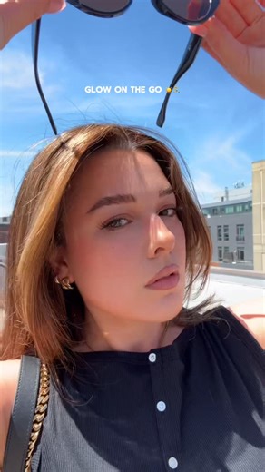 Melissa Garcia | wearing @pradabeauty for that effortless easy going glow ☀️ Prada Light Glowing Lip Oil Stick shade UO16 & Prada Light Glowing Highlighter... | Instagram