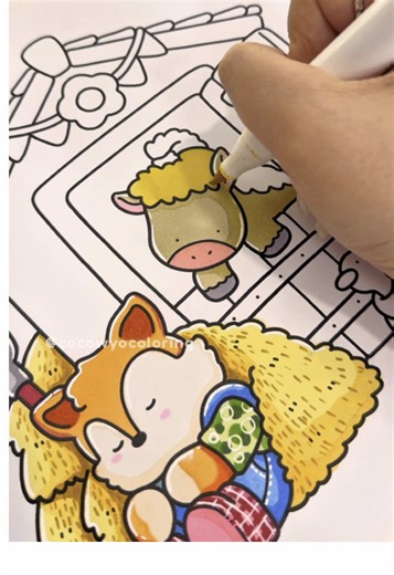 When the barn is your happy place, and the hay is the comfiest spot to nap in. 🦊💤 Here’s a cozy piece of the Little Cuddles Coloring Book. There’s a little more waiting for you in the bio! #littlecuddles #cocowyopublishing #cocowyo #cocowyocoloringbook #coloring #coloringbook