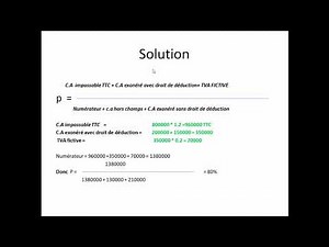 la comptabilité approfondie (la part 4 ) comment calculer le prorata de déduction