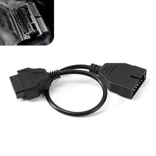 Teybouk OBD1 Scanner Connector, 1 PC 12 Pin to OBD1 to OBD2 Adapter Cable, 40CM Diagnostic Extension Tool for&