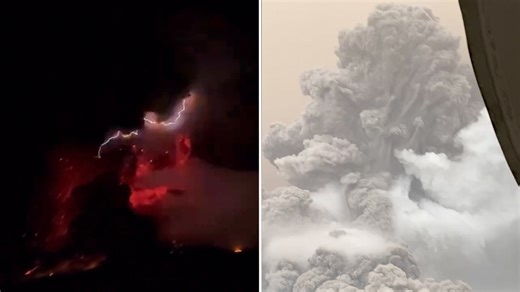 13K views · 34 reactions | WATCH: Indonesia's Ruang volcano erupted on Tuesday (April 30), spewing lava as lightning flashes lit up its crater, prompting authorities to raise the alert status and evacuate more than 12,000 people living on a nearby island. | TODAY | Facebook