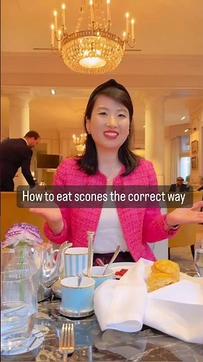How to eat scones correctly #etiquette #etiquetteexpert #scones #afternoontea #british