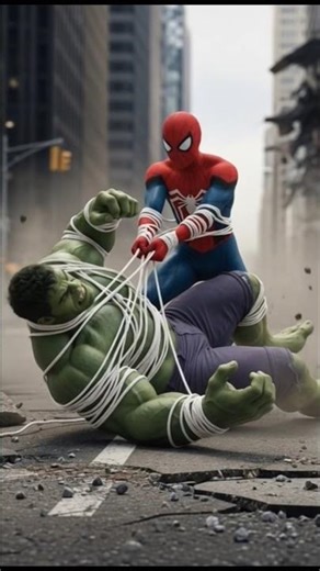 Spider-Man Takes Down Hulk | Unbelievable Fight Scene #spiderman #hulk #shorts