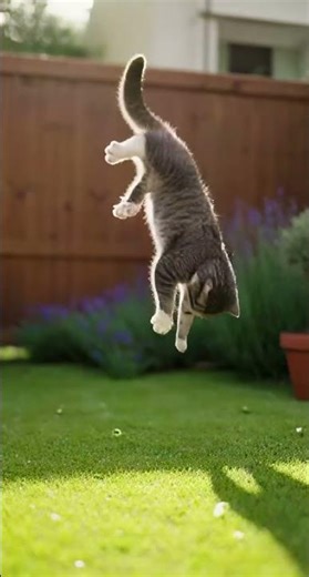 Cat Backflip Attempt 😹💀 #FunnyCats #CatFails #PetComedy