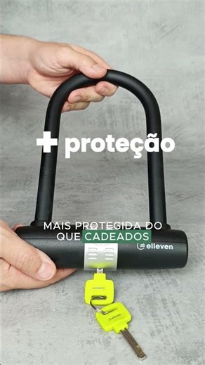 CADEADO PARA BICICLETA ELLEVEN U LOCK COM CHAVE 170 MM