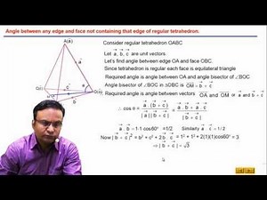Problems based on regular tetrahedron | 3 D Geometry | JEE Mats Video lectures by Ghanshyam tewani