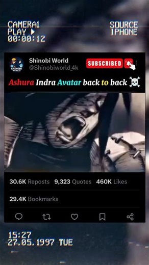 Ashura Indra back to back ☠️ #anime #animeshorts #narutoshippuden
