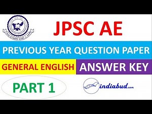 JPSC AE | PREVIOUS YEAR QUESTION PAPER | GENERAL ENGLISH | ANSWER KEY | PART 1