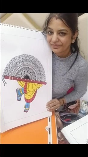 krishna ji with mandala art #radheradheart #artvideo #art file scene 🙏🏻🙏🏻🙏🏻