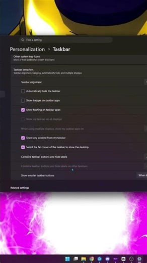 Windows 11 Small Taskbar Settings 💻