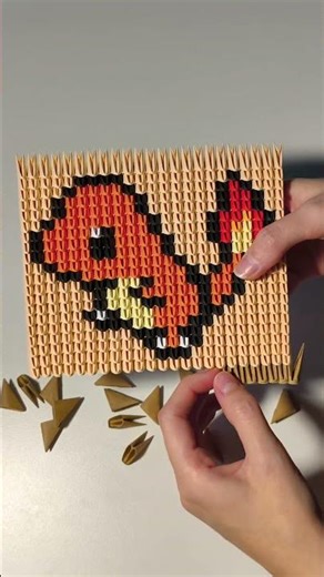 Bulbasaur halloween origami pixel art available on my Etsy shop link in Bio 🧡🎃 #origami #halloween