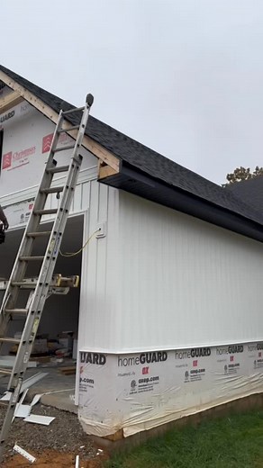 Vinyl board and batten siding going up on this new construction home! #siding #construction #homeimprovement #everythingexterior #trending #turnerexteriors #protection #protectingwhatsinside | Turner Exteriors