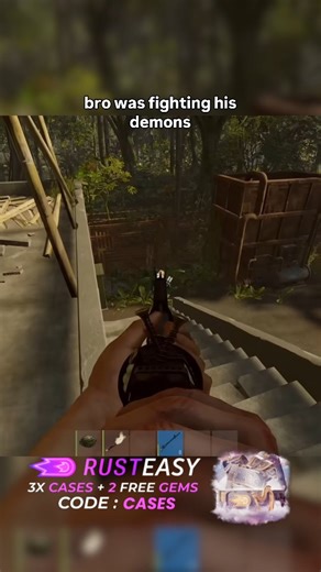 @gamerr.rust | bro was fighting his demons . . Sign up now for 3x free cases + 2 free gems with code: CASES . Rust is a multiplayer survival video game... | Instagram