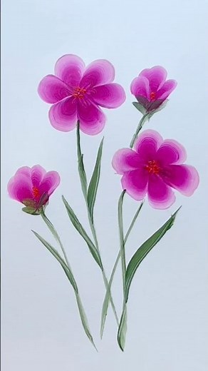 Easy way to paint a flower 🌺 #easyart #painting #flowers #flowerpainting #acrylicpainting