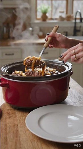 Tender, juicy slow-cooked beef smothered in a rich onion gravy 🍲 Perfect for cozy dinners at home!!