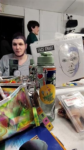 Stage makeup timelapse for Flying Monkeys in The Wizard of Oz #timelapse #makeup #theater