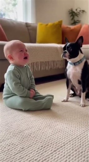 Baby Cries… Then the Boston Terrier’s Reaction Melts Everyone’s Heart 🐶❤️👶