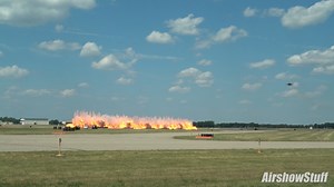 11K views · 592 reactions | Firewalkers International Pyro and the U.S. Air Force F-35A Lightning II Demonstration Team made for an awesome combination at the Battle Creek Field of Flight Air Show & Balloon Festival! Check out the high speed pass and wall of fire - look for the full video soon! Big thanks to Lepp Aviation for the amazing vantage point | AirshowStuff | Facebook
