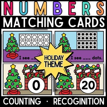 Kindergarten | Numbers 0–20 | Matching Cards | Christmas Tree Theme