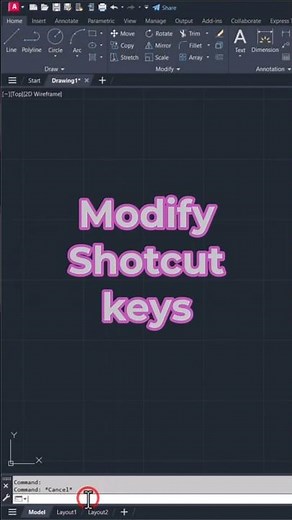 Modify AutoCAD command shortcut keys #autocad #autocadforbeginners #tutorial #autocadonline