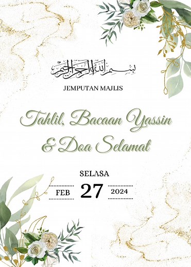 Kad Digital untuk Majlis Tahlil 💖 #kaddidigtalmurah