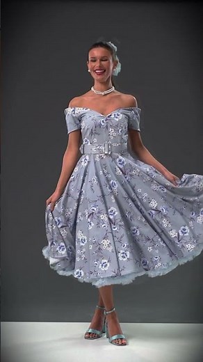 1950s Vintage Style Swing Dress. Exclusively Made In The UK By British Retro #1950sfashion #50sstyle