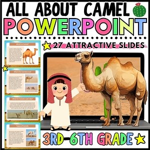 NO PREP All About Camel Presentation, A Wild Animal Adventure 3rd-6th Grade