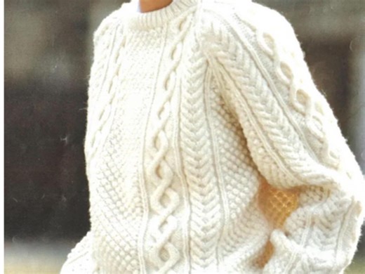 Knit Pattern Sweater |womens Aran Raglan Sweater Celtic Cable Round Neck Traditional ~ Aran 10 Ply Knitting Pattern PDF Instant Download - Etsy
