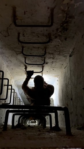 I explored this bunker in the Czech Republic. At first, I had to light up the abandoned rooms with my torch. But then I managed to get the electricity working again in the building. | Bunker Door - Military Secrets