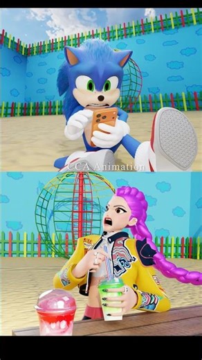 Sonic got caught by Rumi part 1, part 2 😂 #sonic #rumi #animation #funny