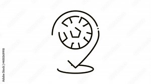 destination football Icon Animation. black destination football animated icon on white background