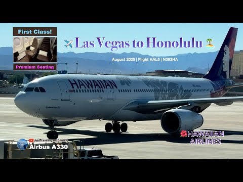 [4K] 🌺 Hawaiian Airlines A330 First Class | Flight from Las Vegas to Honolulu 🌴#hawaiianairlines