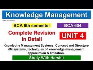 🔥 Unit 4 Knowledge Management Explained 🔥 | BCA 604 Semester 6 CCSU 2025 | Complete Revision