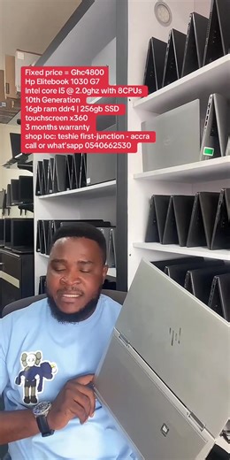 Fixed price = Ghc4800 Hp Elitebook 1030 G7 Intel core i5 @ 2.0ghz with 8CPUs 10th Generation 16gb ram ddr4 | 256gb SSD 4gb video memory and 128mb Dedicated graphics high definition audio device hd webcam | wi-fi | bluetooth |type-c port | HDMI | windows 11 64bit | keyboard light | touchscreen x360 13 inches Fhd display | pre-owned from UK 🇬🇧 Very Neat 3 months warranty No swapping allowed shop location: teshie first-junction - accra call or what’sapp 0540662530 #fyppppppppppppppppppppppp #vira