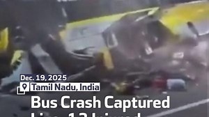 Bus Crash Captured Live, 13 Injured