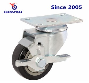 [Hot Item] Medium-Duty Black PVC Caster with Side Brake