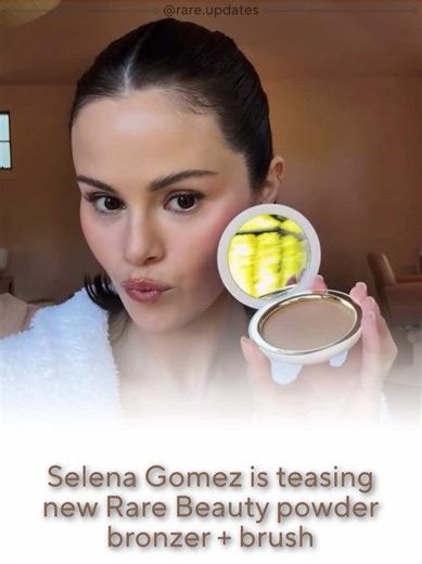 @Selena Gomez in a recent story shows the new @Rare Beauty powder bronzers and brush that will be available January 15 #rarebeauty #selenagomez #bronzer #news #fyp