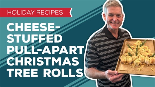 I'm makin' merry and gettin' crafty with this Cheese-Stuffed Pull-Apart Christmas Tree Rolls recipe: https://www.pauladeen.com/recipe/cheese-stuffed-pull-apart-christmas-tree-rolls/ | Paula Deen