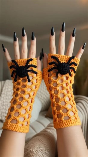 Spider Web Fingerless Gloves Crochet Pattern PDF | Halloween Crochet Gloves | Gothic Hand Warmers | Spider Gloves Pattern - Etsy