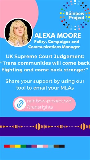 22 reactions | Click the link in our bio to email your MLA in support of trans rights  Trans communities will come back fighting and come back stronger ️‍⚧️✊ Some highlights from TalkBack this week ️ #lgbtq #northernireland #lgbtqia | The Rainbow Project | Facebook