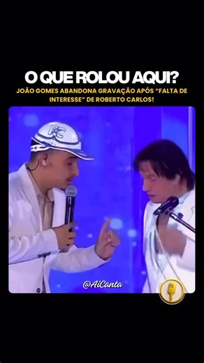 Durante a gravação do especial de fim de ano de Roberto Carlos, a participação de João Gomes gerou repercussão após o cantor interromper a apresentação e deixar o palco, supostamente ao notar desinteresse do "Rei". O episódio dividiu opiniões nas redes e reacendeu debates sobre a postura de Roberto Carlos, idolatria e o respeito entre diferentes gerações da música brasileira. | Sertanejo Atualizado