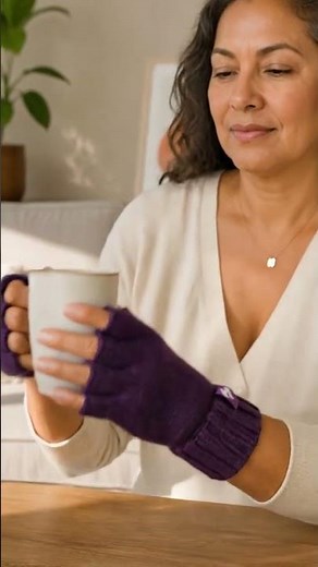 Ladies Knitted Fleece Lined Winter Thermal Fingerless Gloves